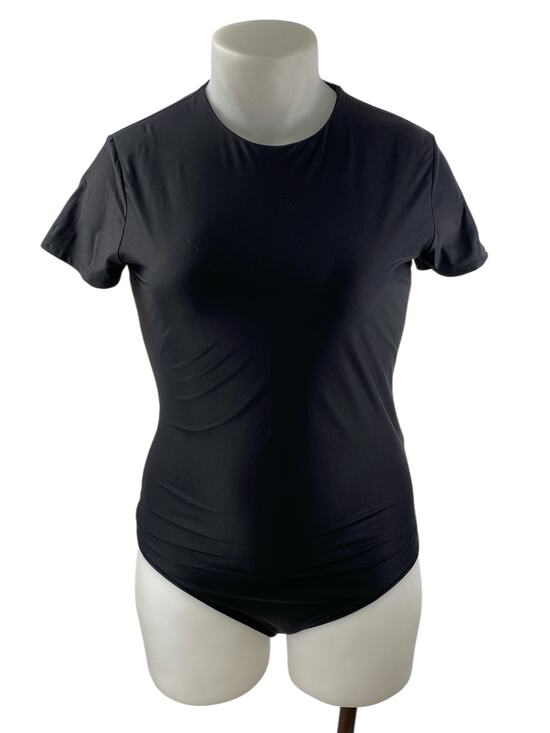 Abercrombie & Fitch Tops - Abercrombie & Fitch Black Crew Neck Short Sleeve One Piece Bodysuit Top Size XL